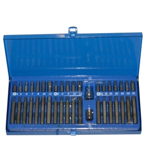 Набор бит 40 пр.3/8",1/2" с адаптерами в кейсе VOREL