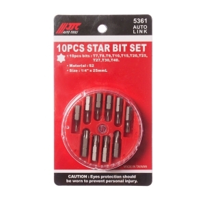 Набор бит 10 пр.TORX T7-T40 1/4" блистер JTC