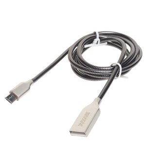 Кабель micro USB-USB 1м. черный цинк WIIIX