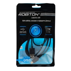 Кабель 8-pin-USB 1м. черный ROBITON