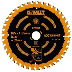 Диск пильный 165х20мм Z=40 по дереву, чистый рез Extreme DEWALT