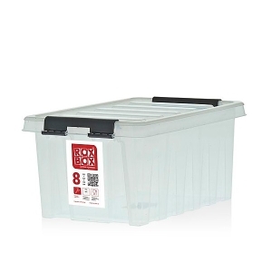 Контейнер пластиковый 8л 155х220х335мм с крышкой прозрачный ROX BOX