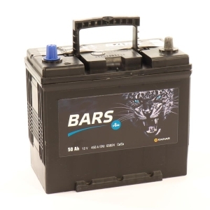 Аккумулятор BARS 50 а/ч ASIA тонкие клеммы обр.полярность пуск.ток 450A
