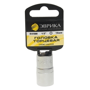 Головка торцевая 16 мм 1/2" 6-гр.на подвесе ЭВРИКА