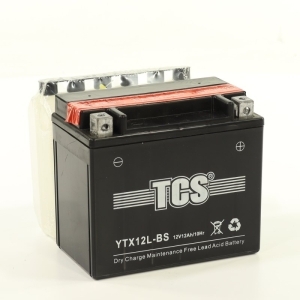 Аккумулятор для мотоциклов TCS 12V 12а/ч AGM YTX12L-BS обр.полярн. cухоз.+электр