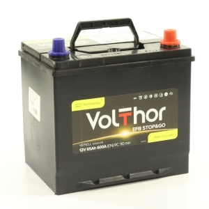 Аккумулятор VOLTHOR EFB 65а/ч высокий обр. полярность пуск.ток 600А