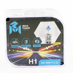 Автолампа 12V H1 55W P14.5s MEGAPOWER +50% БОКС (2шт.)