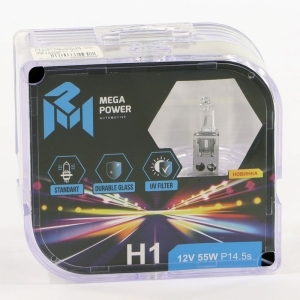 Автолампа 12V H1 55W P14.5s MEGAPOWER БОКС (2шт.) Standart