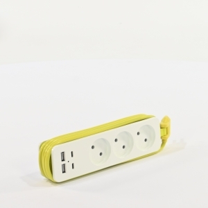 Фильтр сетевой 1.8м 2500Вт 10А 3 розетки,2 USB,2 TYPE C белый UNIEL