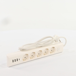 Фильтр сетевой 2.0м 3600Вт 16А 5 розеток,3 USB,1 TYPE-C белый IEK