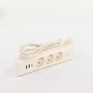 Фильтр сетевой 2.0м 3600Вт 16А 3 розетки,2 USB,1 TYPE-C белый IEK