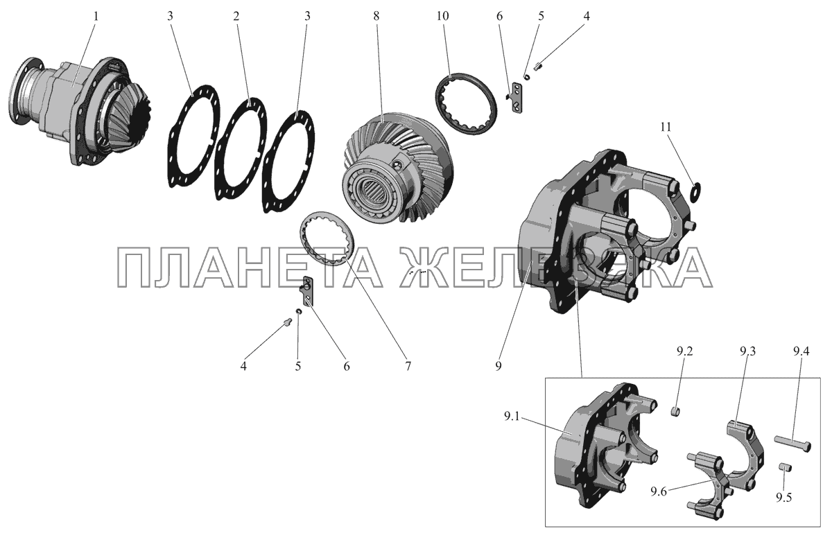Редуктор заднего моста 103-2402010-33 и 103-2402010-43 (c февраля 2010г.) МАЗ-103 (2011)