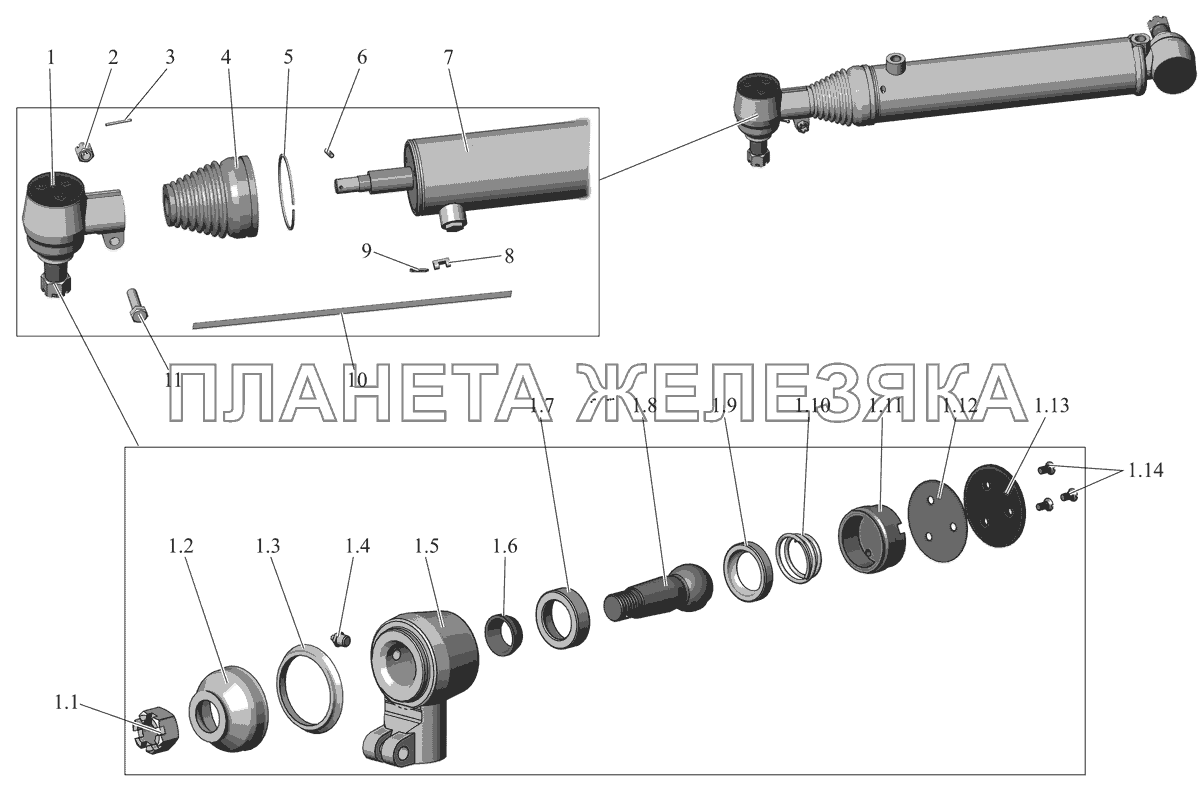 Цилиндр гидроусилителя ШНКФ 453429.075 (с сентября 2006Г.) МАЗ-103 (2011)