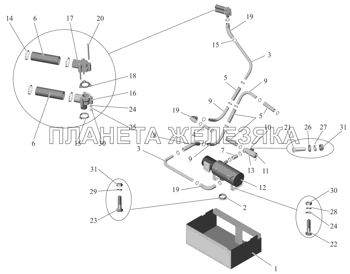 Установка подогревателя 103-1000022-61 Для МАЗ 103061/62 с Тур 268.07 МАЗ-103 (2011)