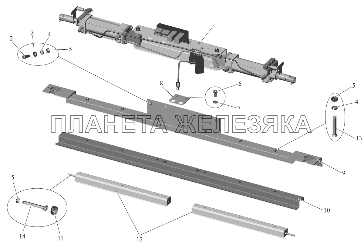 Механизм открывания дверей 101-6108010 МАЗ-103 (2011)
