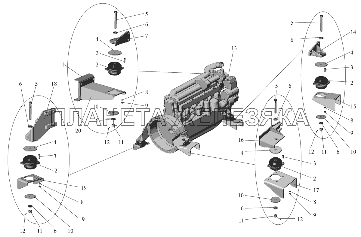 Установка силового агрегата 103003-1000003 для МАЗ 103003 МАЗ-103 (2011)