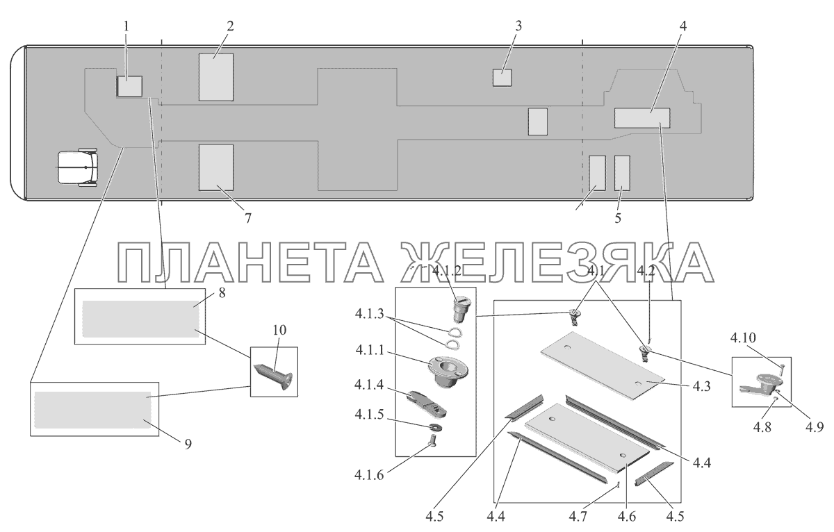 Технологические люки пола 103-5113010 МАЗ-103 (2011)