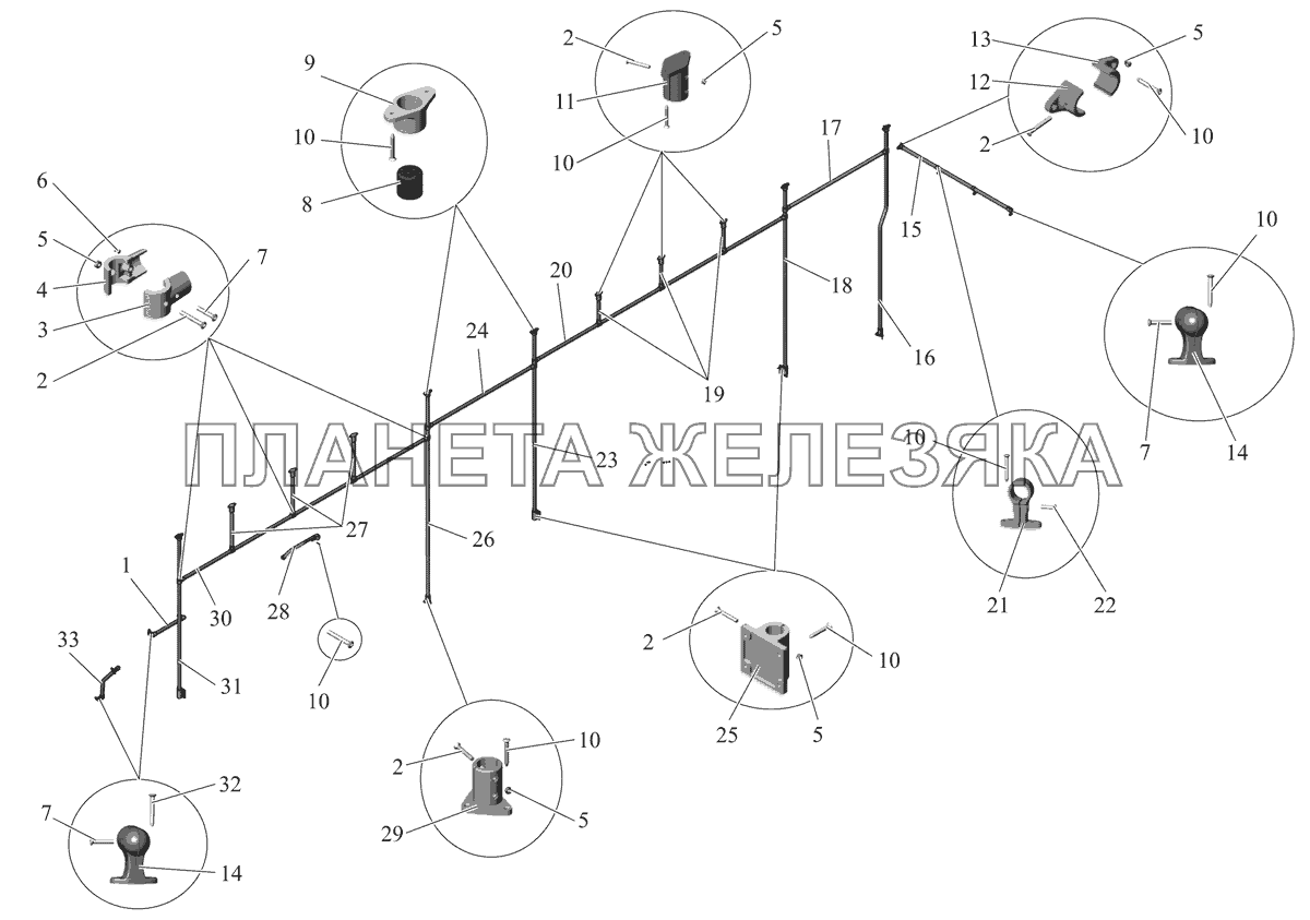 Установка поручней (справа) 103-8202010 МАЗ-103 (2011)