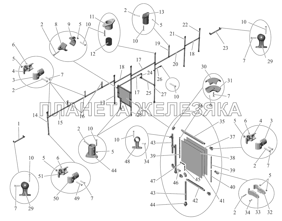 Установка поручней (слева) 103-8202010 МАЗ-103 (2011)