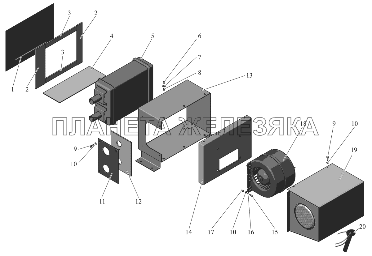 Отопитель салонный 103000-8110002-11 (с 2007 года) МАЗ-103 (2011)