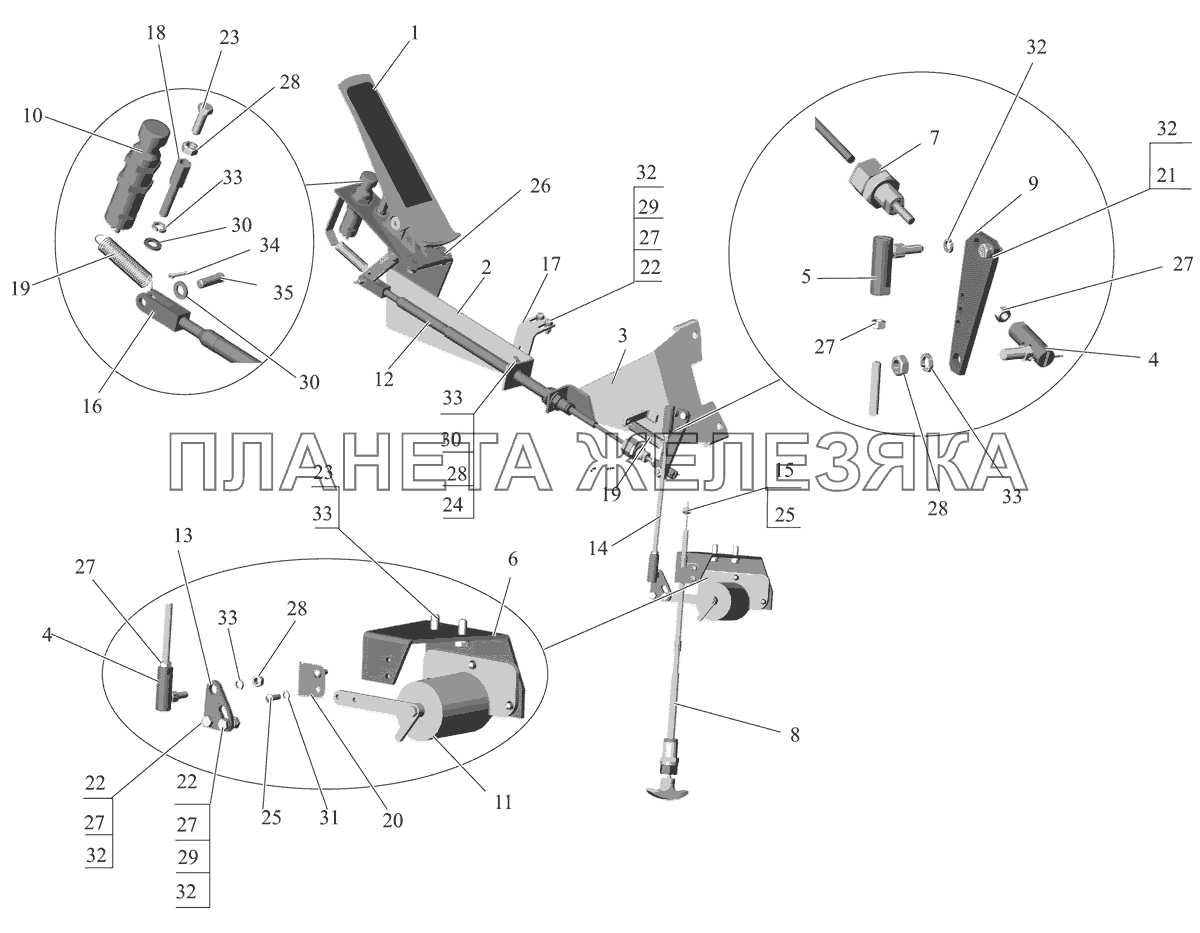 Установка педали привода управления двигателем 103-1108002-75 (до июля 2002г.) Для МАЗ 103075 (до июля 2002г.) МАЗ-103 (2011)