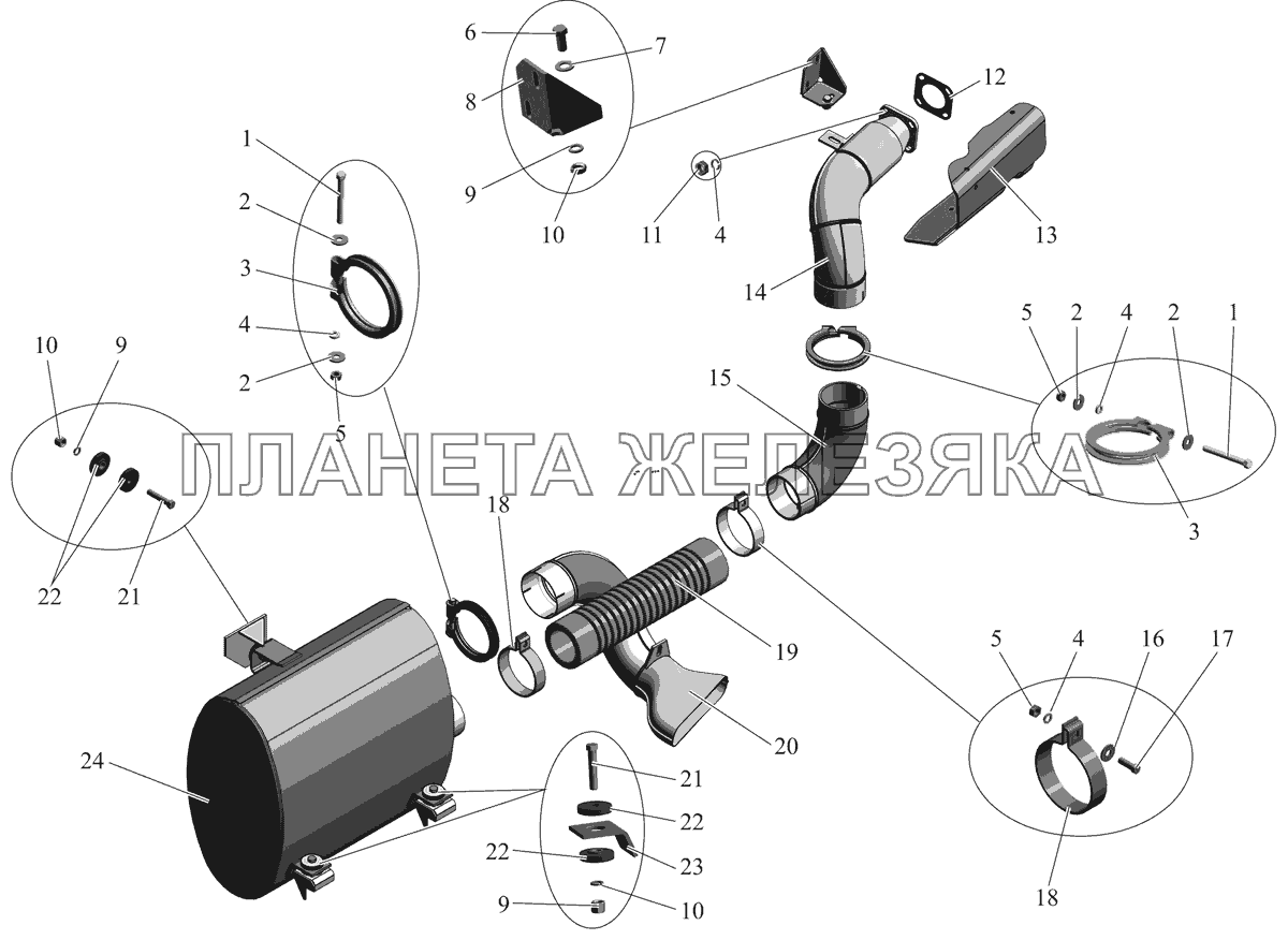 Установка системы выпуска отработавших газов 103-1200001-61 Для МАЗ103060/65/67 МАЗ-103 (2011)