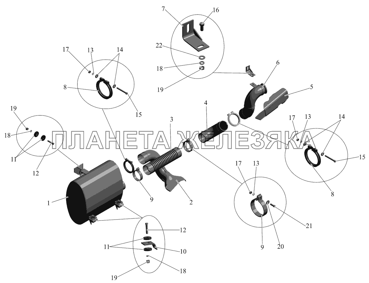 Установка системы выпуска отработавших газов 103-1200001-62 Для МАЗ103061/62 МАЗ-103 (2011)