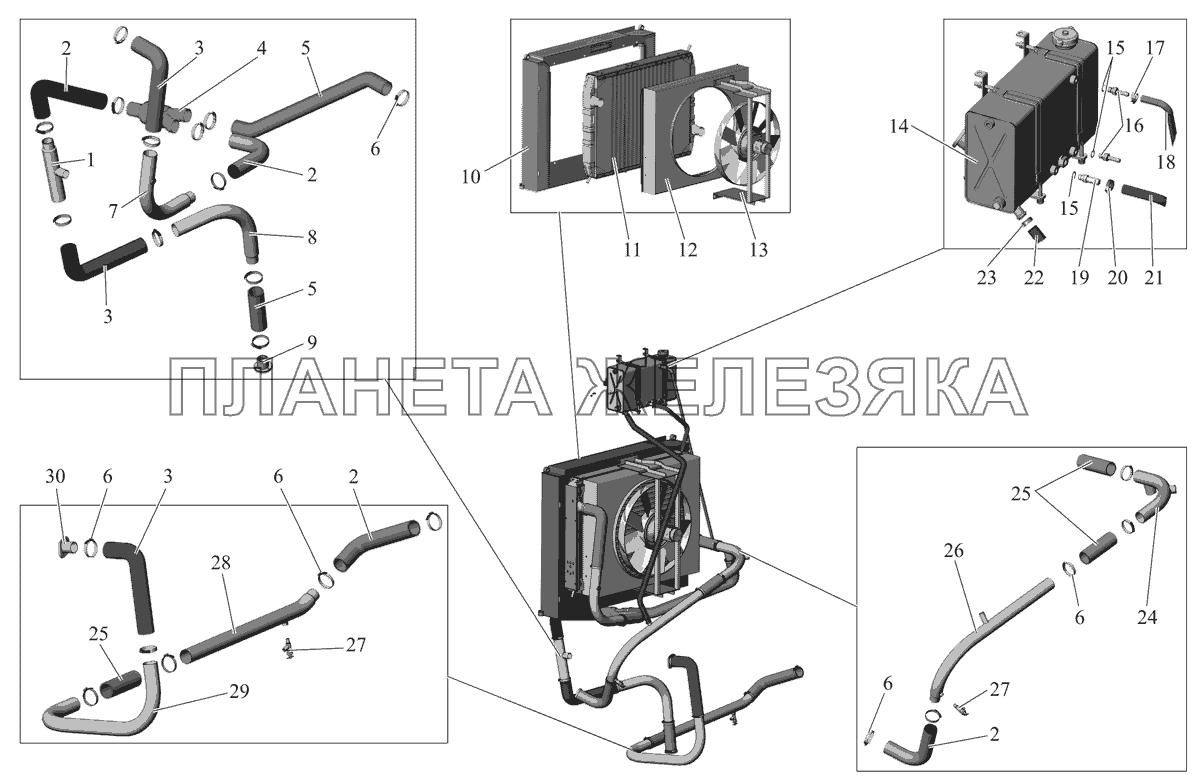 Установка системы охлаждения 103075-1300005 Для МАЗ 103075/076 МАЗ-103 (2011)