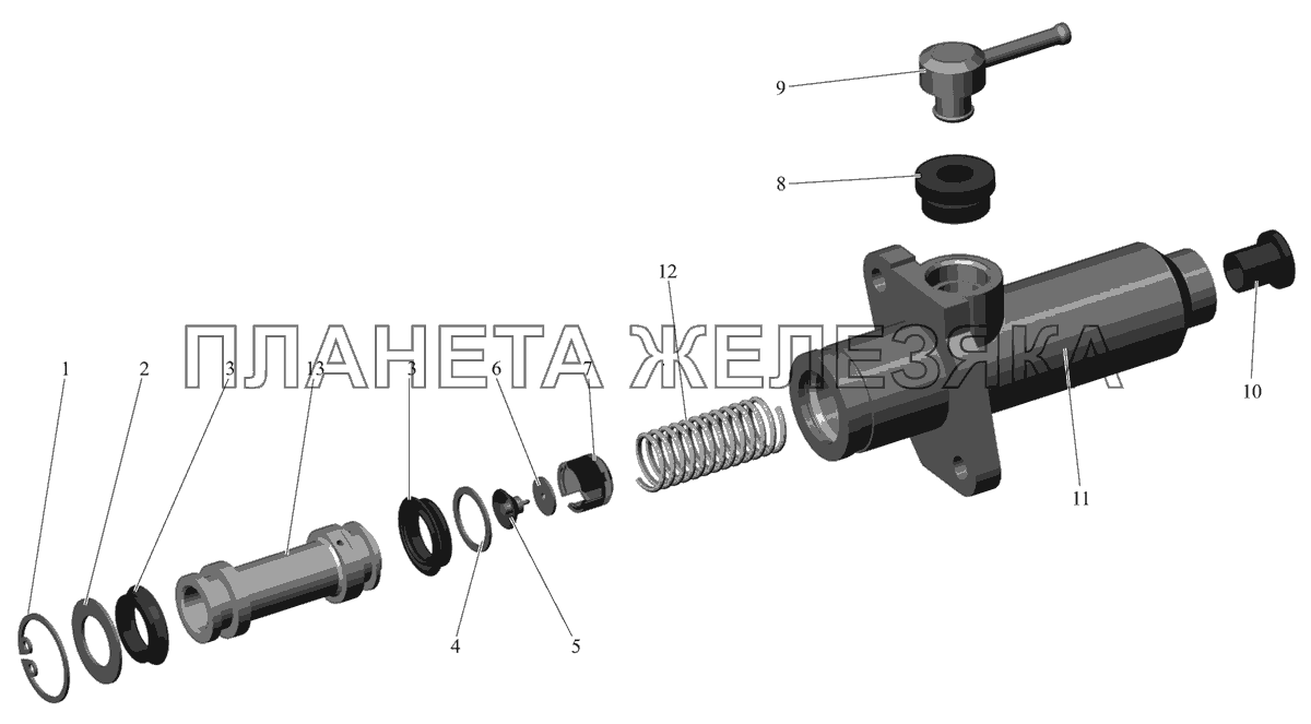 Цилиндр подпедальный 6430-1602510 Для МАЗ 103001 МАЗ-103 (2011)