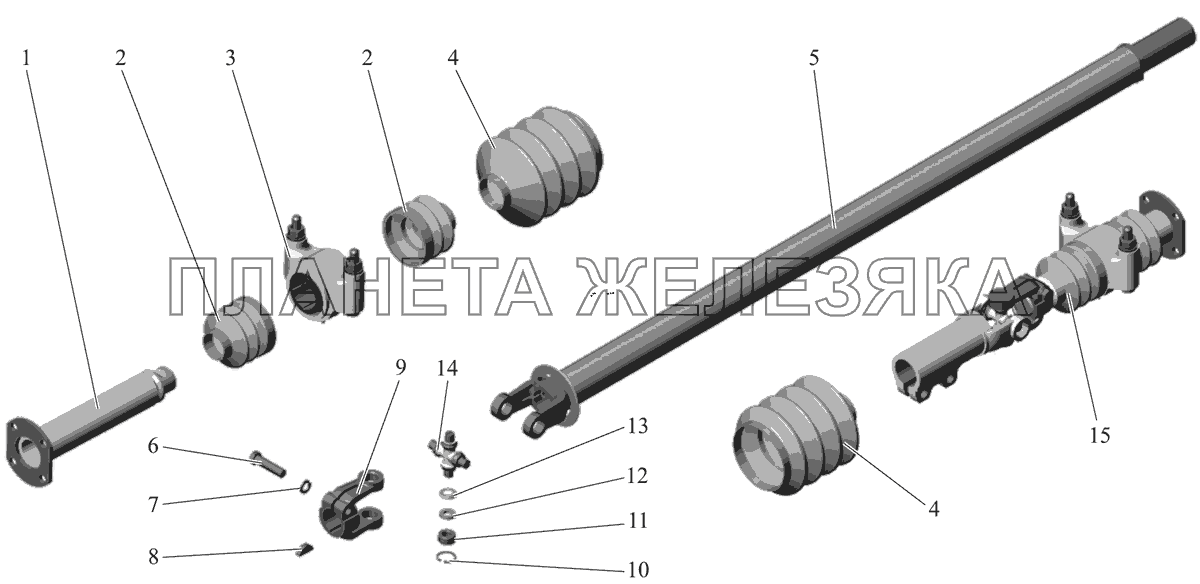 Вал промежуточный 103-1703016-41 (c июля 2000г.) МАЗ-103 (2011)