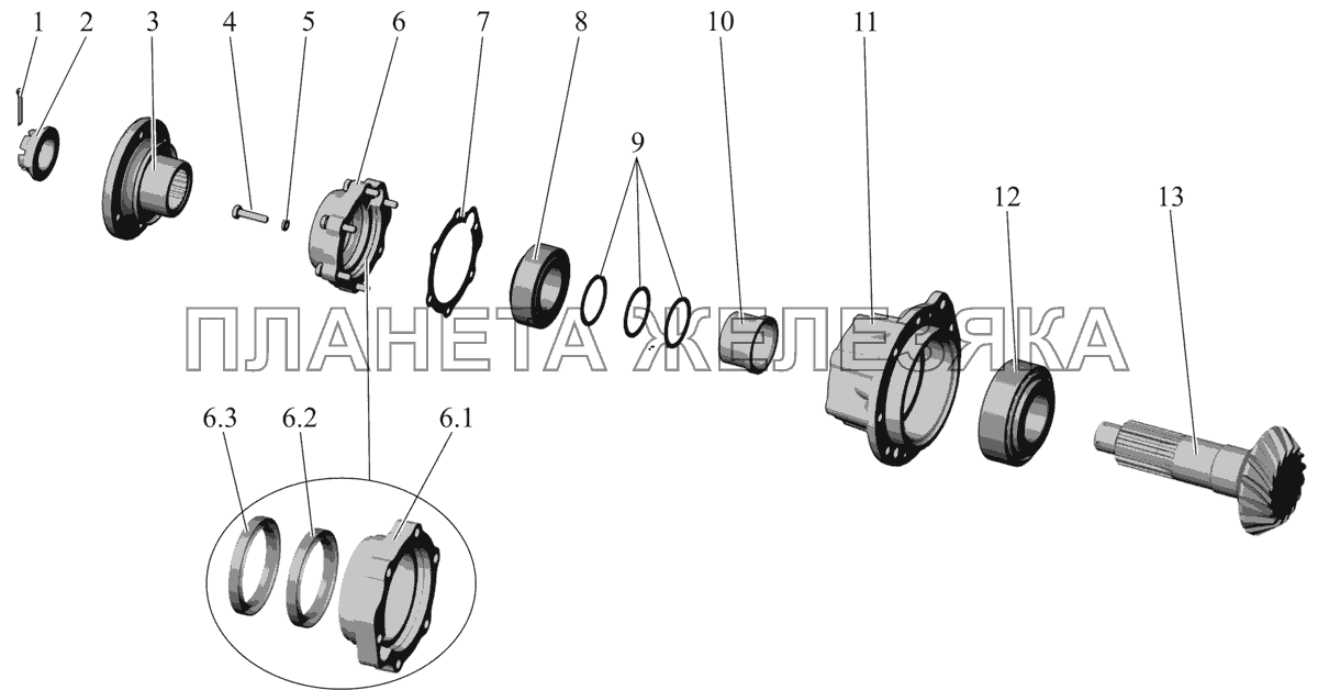 Шестерня ведущая 103-2402021-33 и 103-2402021-43 (c июня 2003г.) МАЗ-103 (2011)