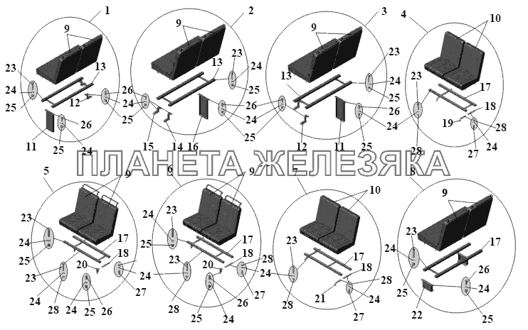Сиденья двухместные МАЗ-104 (2011)