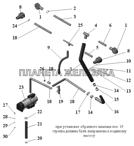 Установка подогревателя 104C-1000022-01 МАЗ-104 (2011)