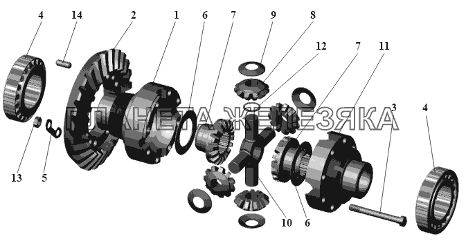 Дифференициал заднего моста 104-2403010-10 МАЗ-104 (2011)