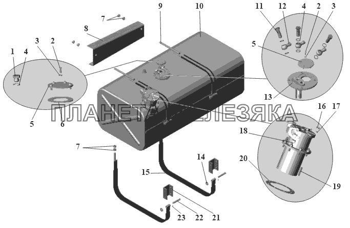 Крепление топливного бака 104-1101002-31 МАЗ-104 (2011)