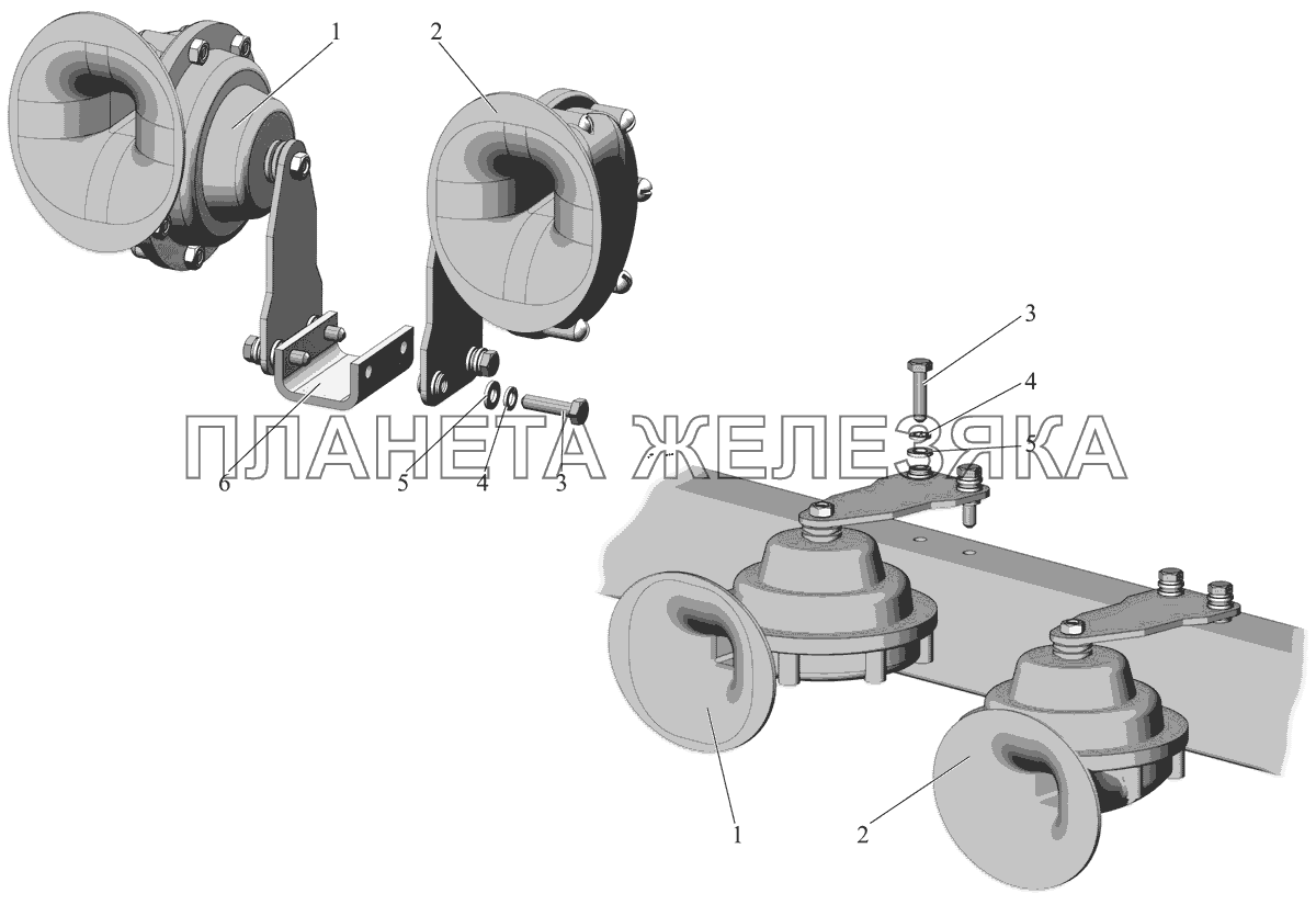 Установка звуковых сигналов 103-3700024 МАЗ-105 (2011)