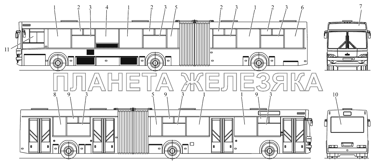 Остекление (стеклопакет) МАЗ-105 (2011)