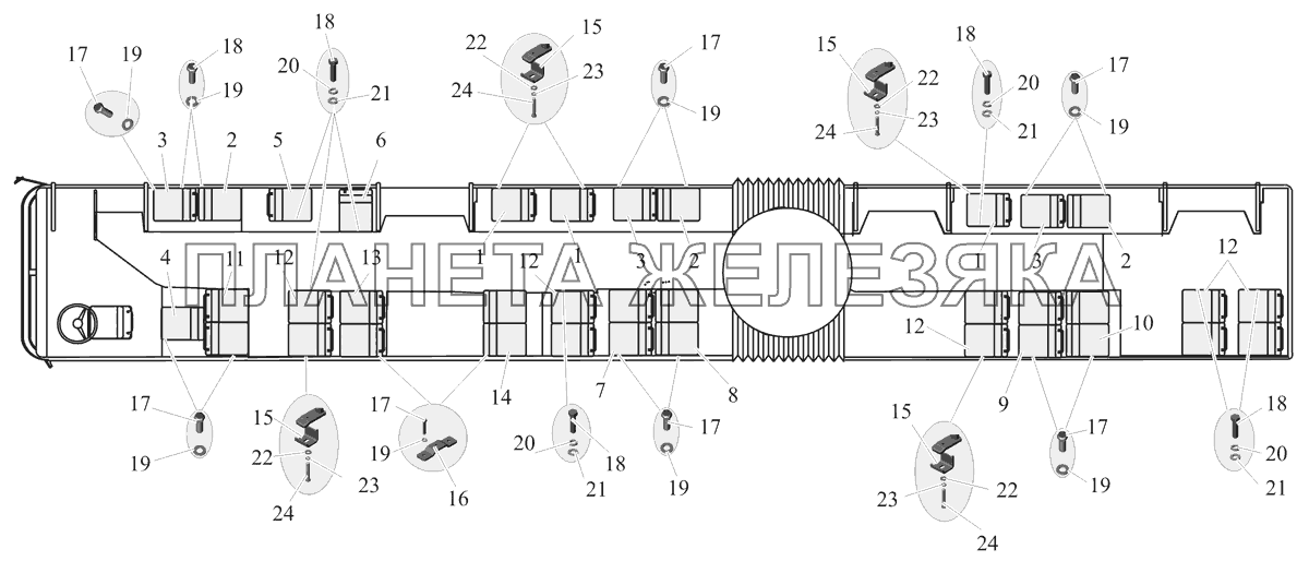 Установка сидений 105-6830006-20 МАЗ-105 (2011)