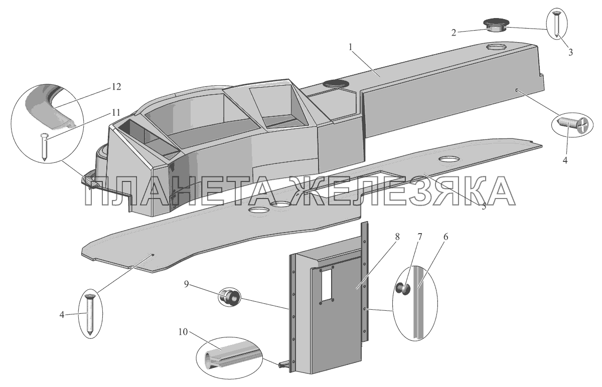 Установка панели передка 103-5300510-10 МАЗ-105 (2011)