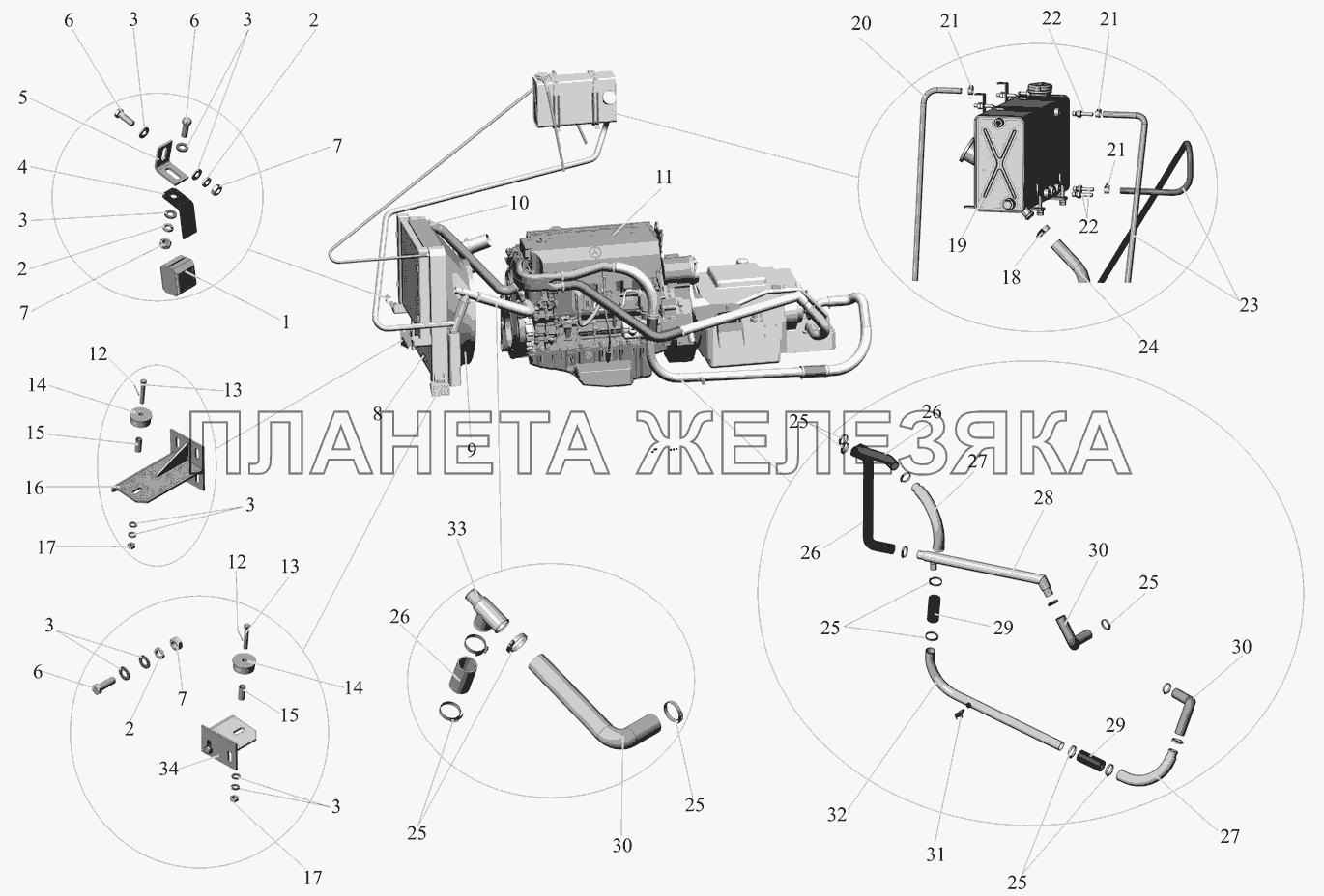 Установка системы охлаждения 105-1300005-65 МАЗ-105 (2011)