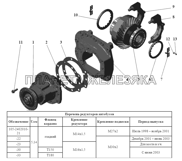 Редуктор ведущего моста 105-2402010 МАЗ-105 (2011)