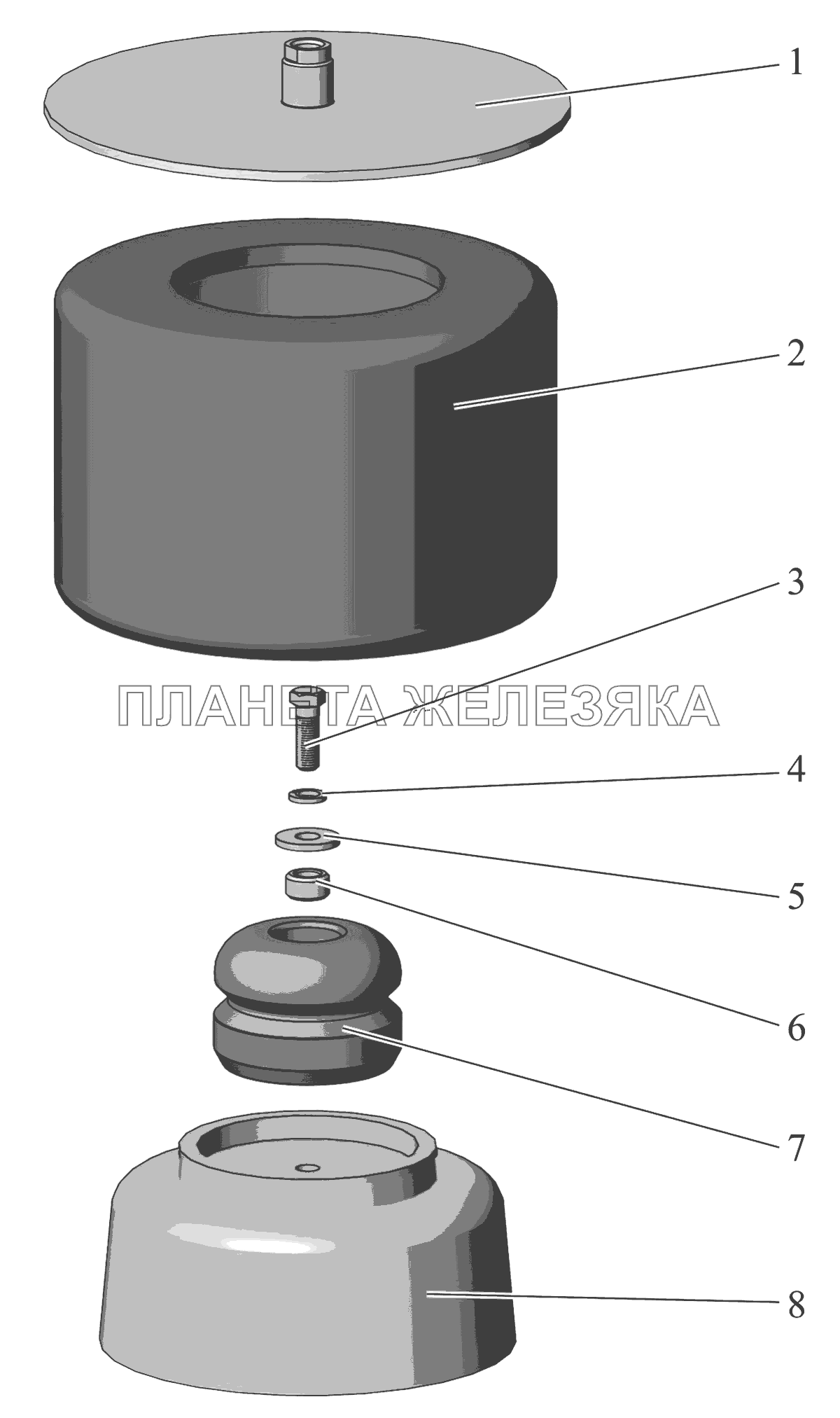 Баллон пневматической подвески 101-2924014 МАЗ-105 (2011)