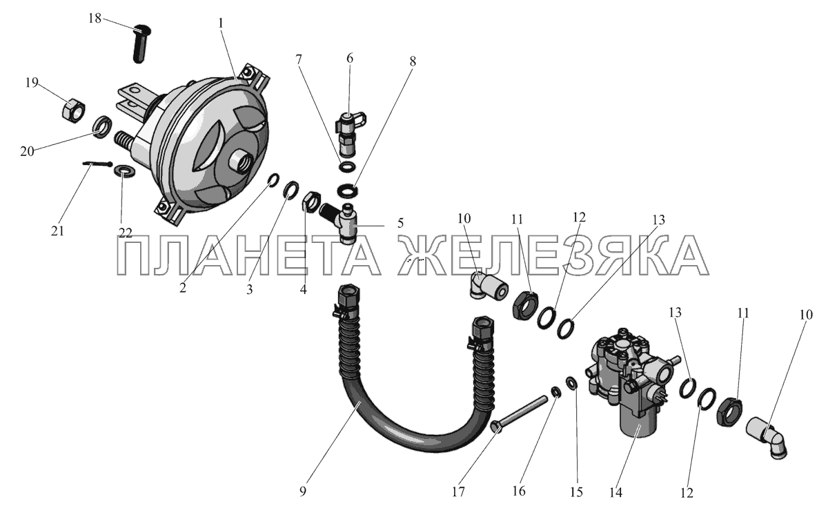 Привод переднего тормоза 105-3500101 МАЗ-105 (2011)