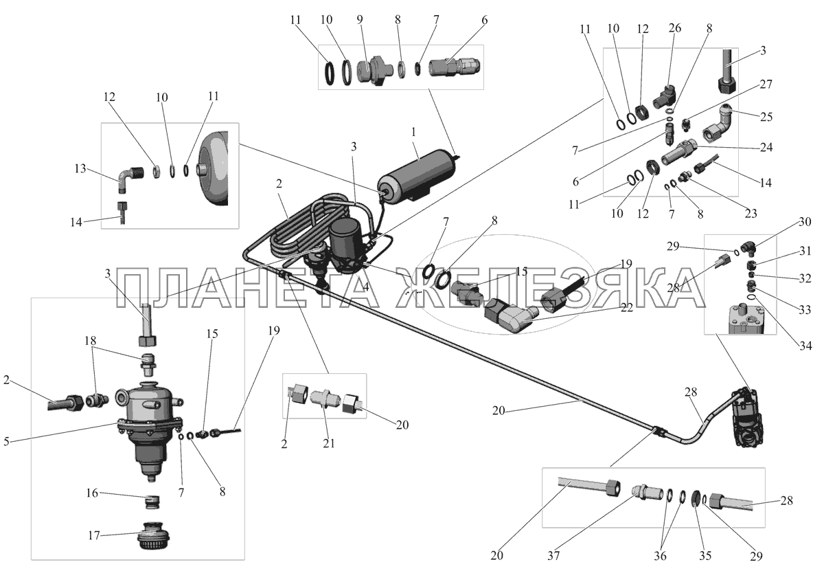 Блок подготовки сжатого воздуха 105-3512001-10 МАЗ-105 (2011)