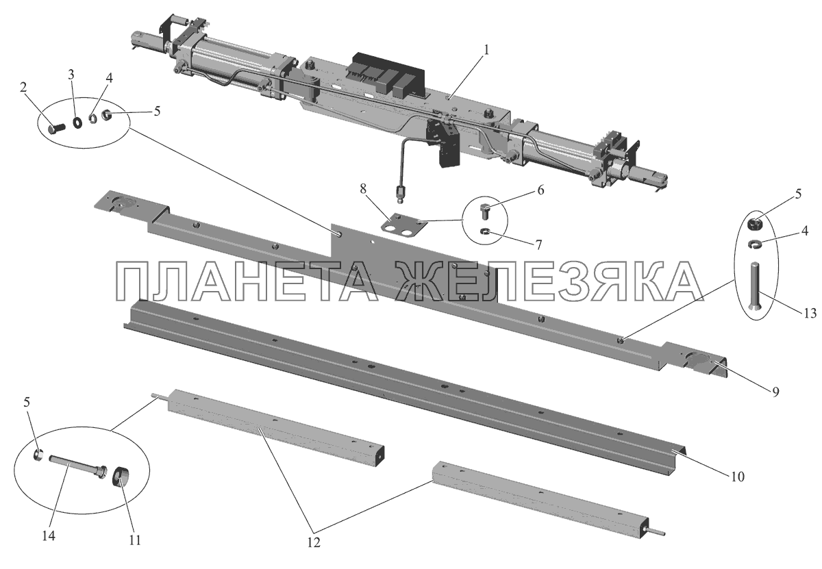 Механизм открывания дверей 101-6108010 МАЗ-107 (2011)