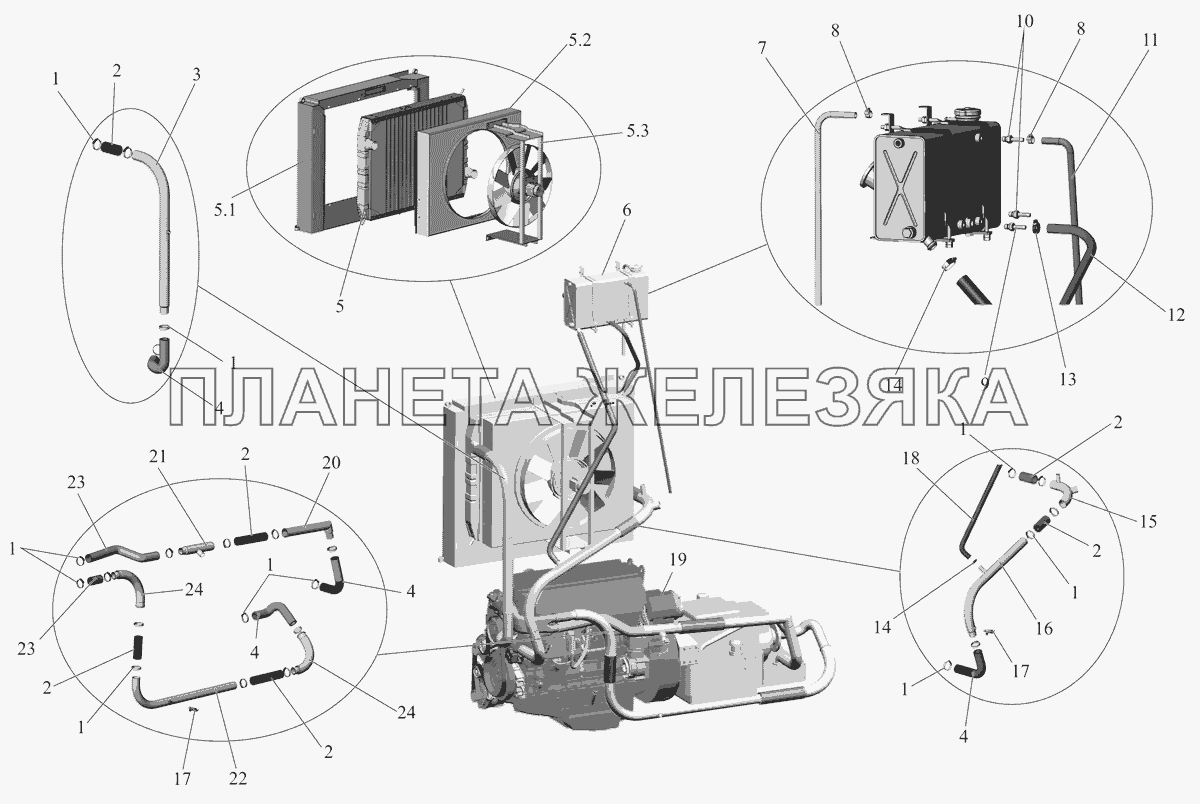 Установка системы охлаждения 107-1300005-65 МАЗ-107 (2011)