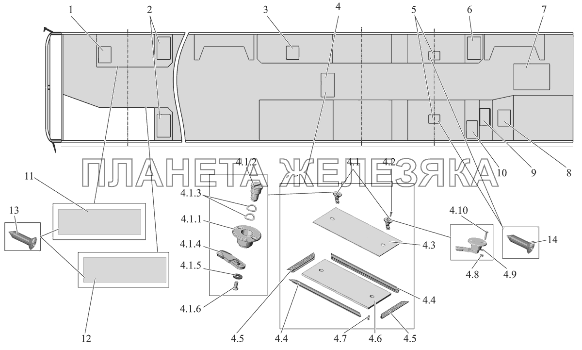 Технологические люки пола 107-5113010 МАЗ-107 (2011)