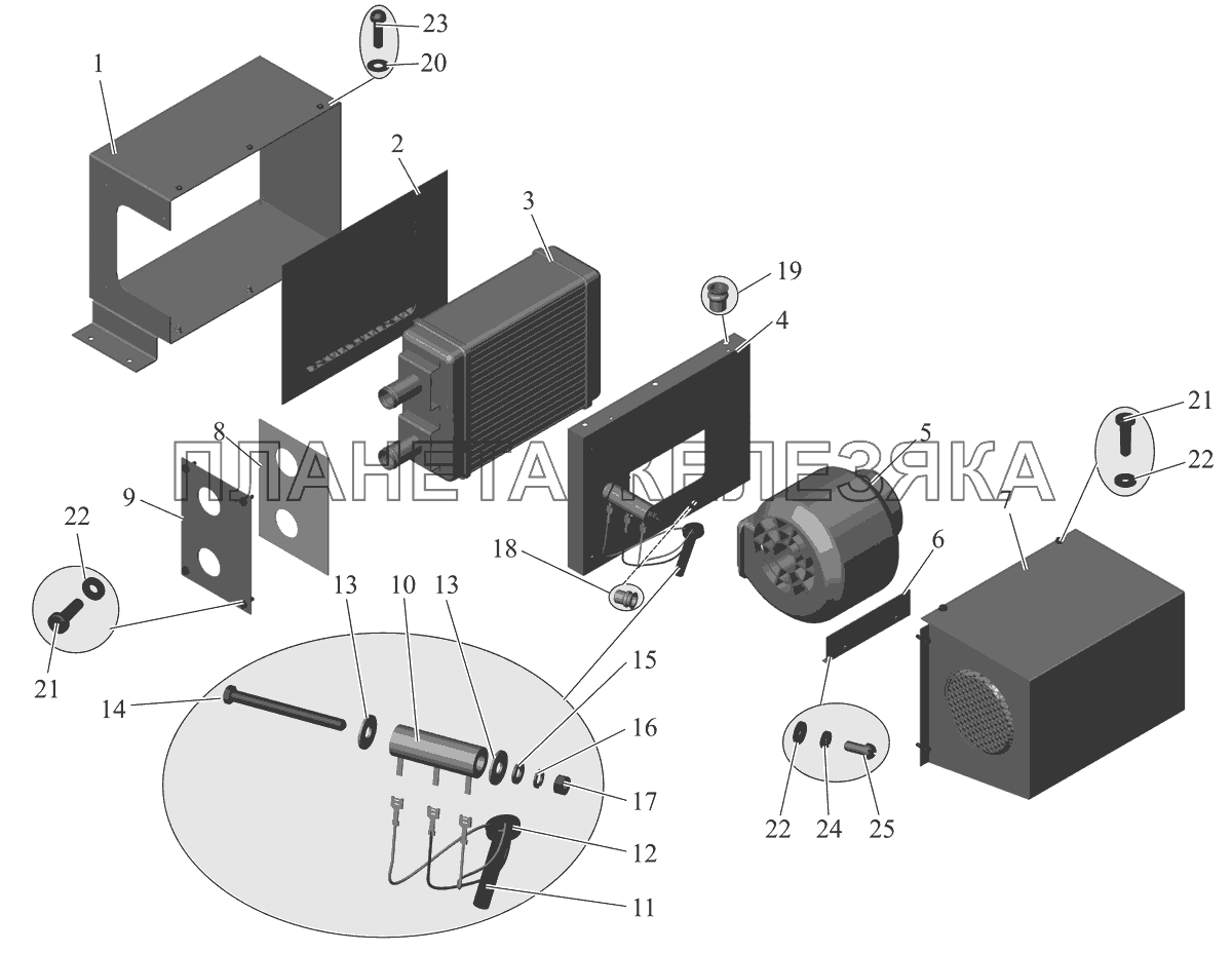 Салонный отопитель 103-8110002, 103-8110002-10 (до 2007 года) МАЗ-107 (2011)