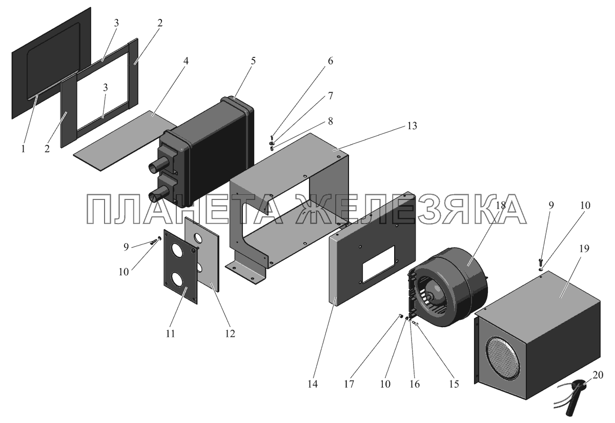 Отопитель салонный 103000-8110002-11 (с 2007 года) МАЗ-107 (2011)