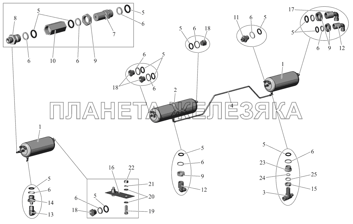 Блок ресиверов правый 103-3513004 МАЗ-107 (2011)